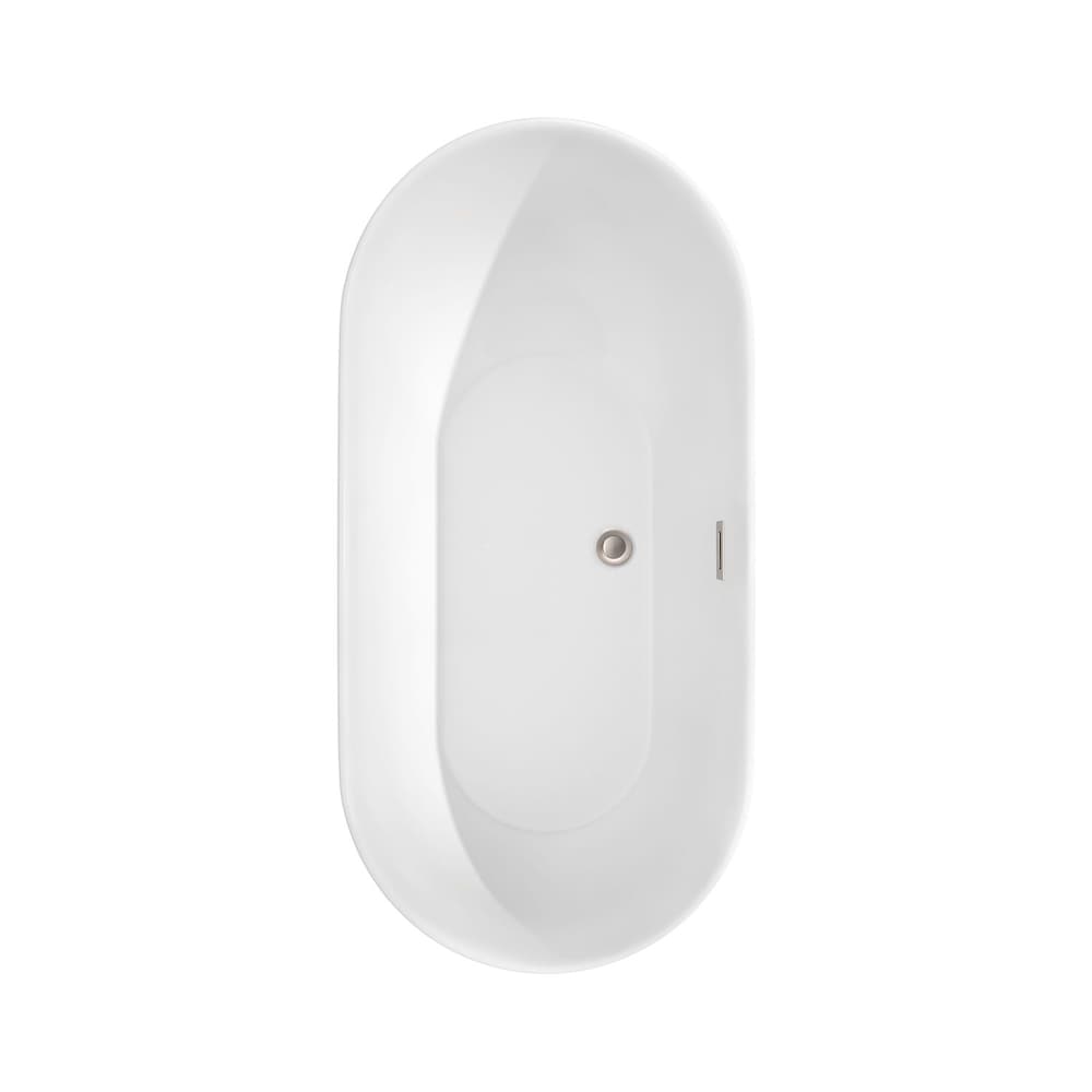 Melissa 5 Feet Freestanding Soaker Bathtub with Brushed Nickel Trim and Mounted Faucet
