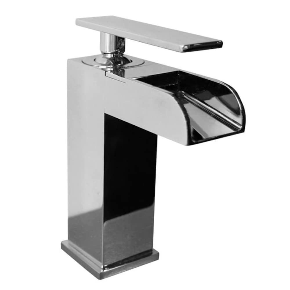 Love211 Single Hole 1-Handle Low Arc Waterfall-Flow Bathroom Faucet in Chrome with Lever Handle