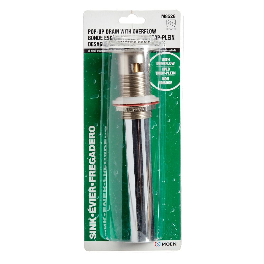 All Metal Pop-Up Drain with Overflow - Brushed Nickel