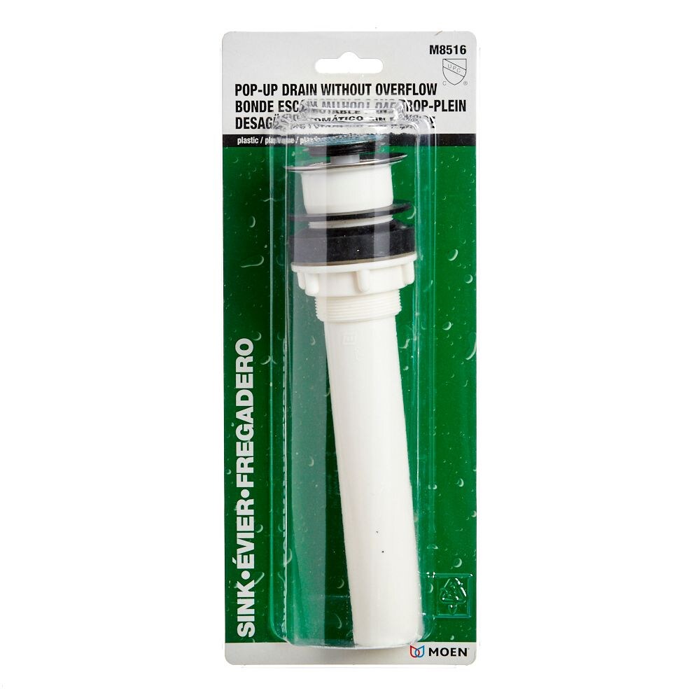 Chrome Plastic Pop-Up Drain without Overflow