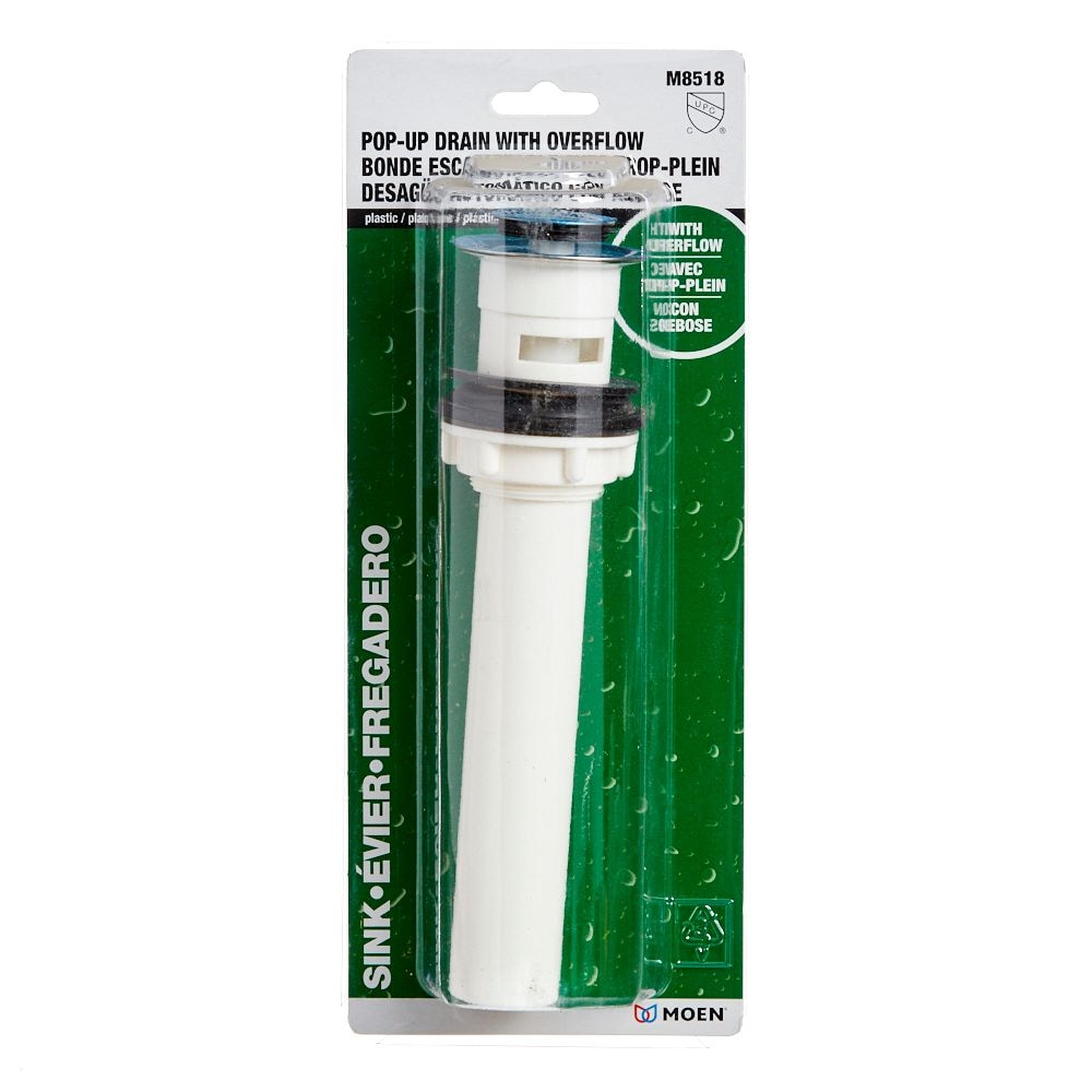 Chrome Plastic Pop-Up Drain with Overflow