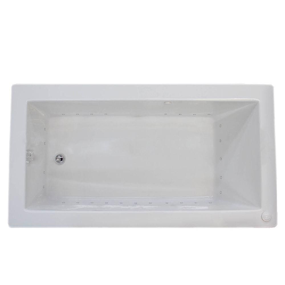 Sapphire 5 ft. Acrylic Drop-in Left Drain Rectangular Air Bathtub in White