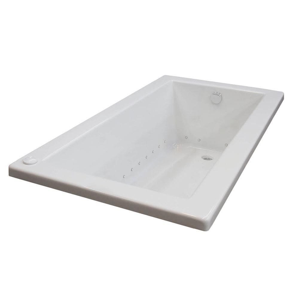 Sapphire 5 ft. Acrylic Drop-in Right Drain Rectangular Air Bathtub in White