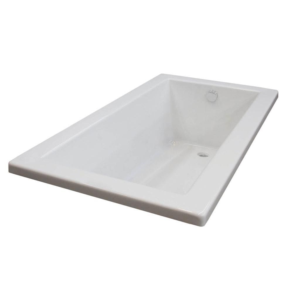 Sapphire 5 ft. Acrylic Drop-in Reversible Drain Rectangular Bathtub in White