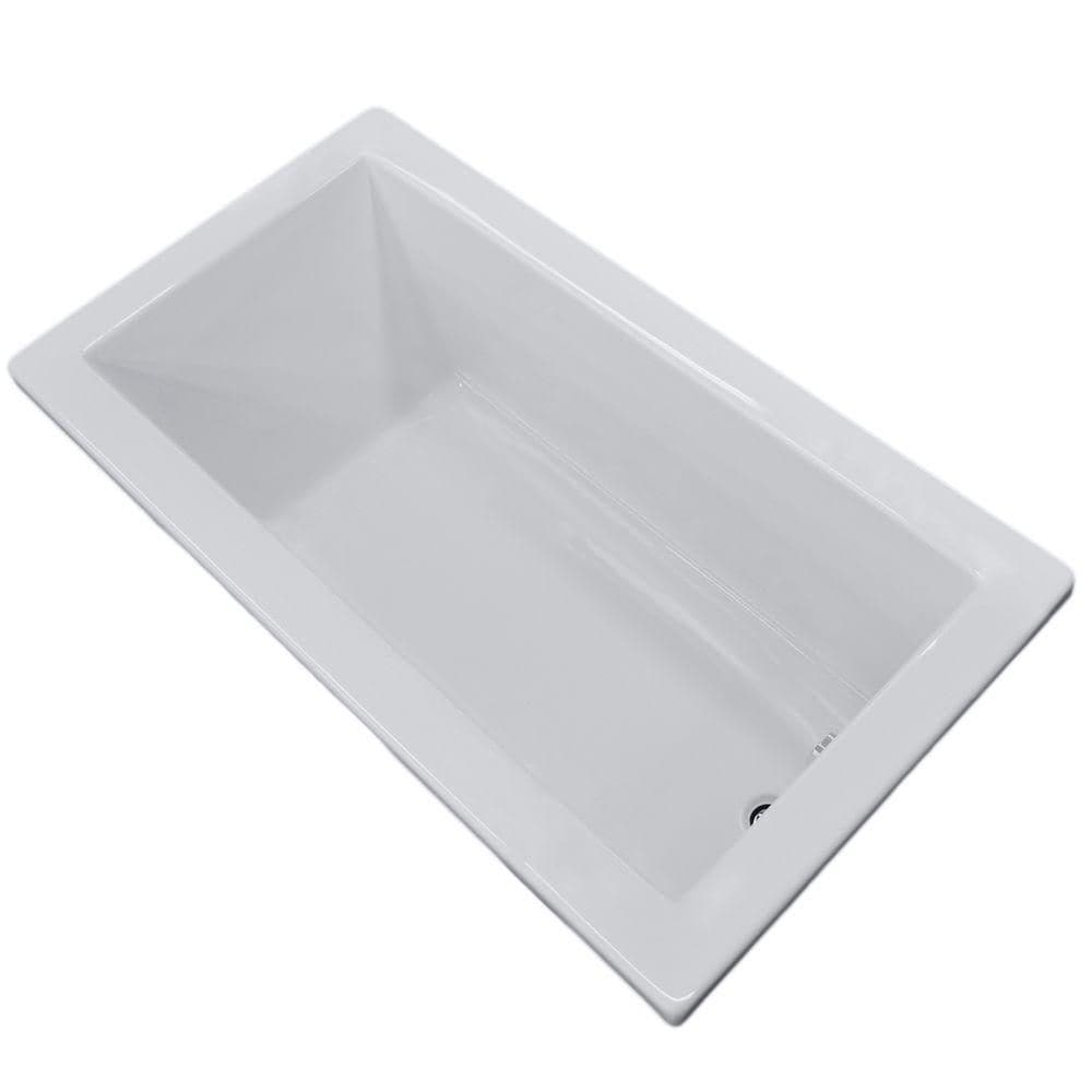 Sapphire 5 ft. Acrylic Drop-in Reversible Drain Rectangular Bathtub in White