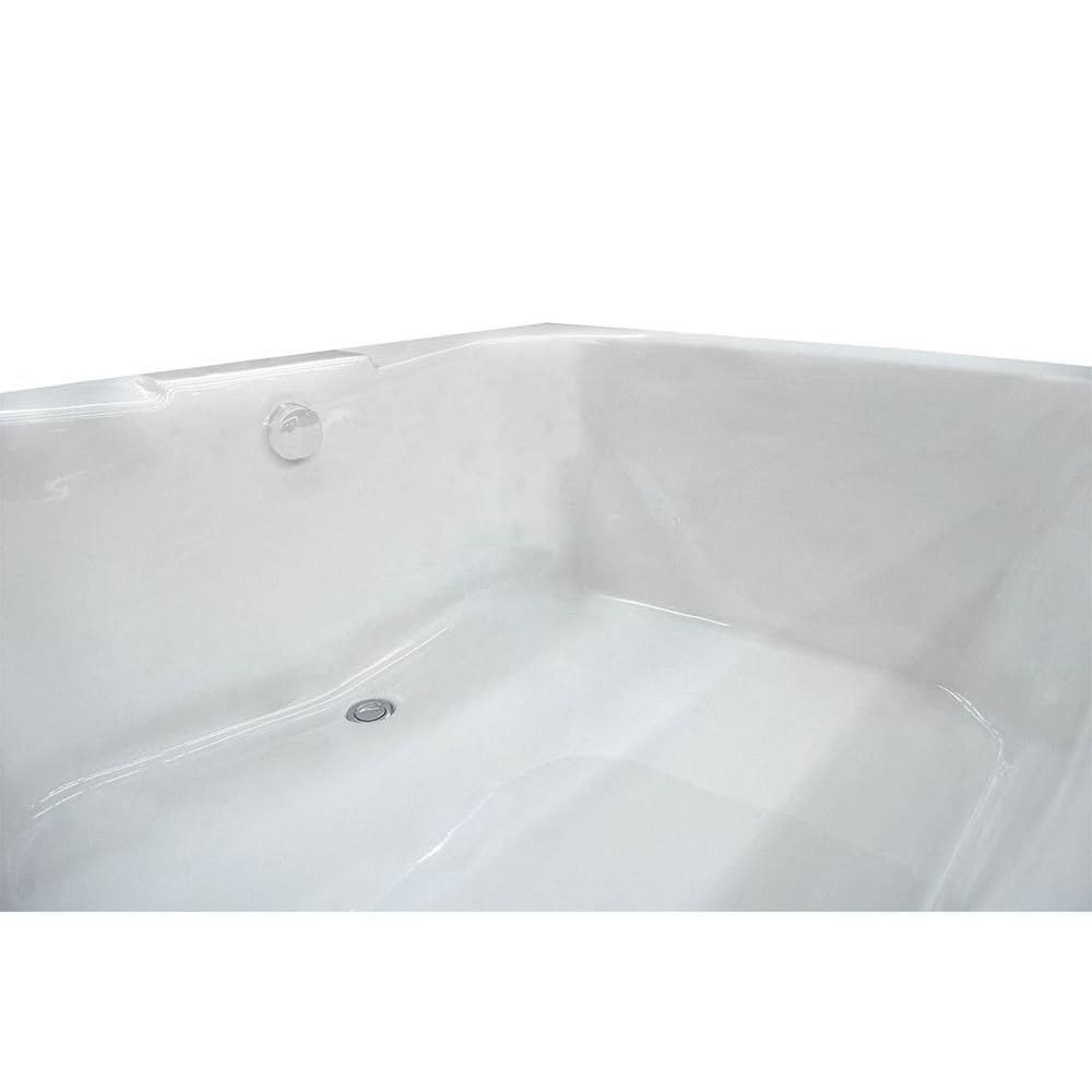 Baignoire rectangulaire en acrylique Rhode de 5 pieds en blanc