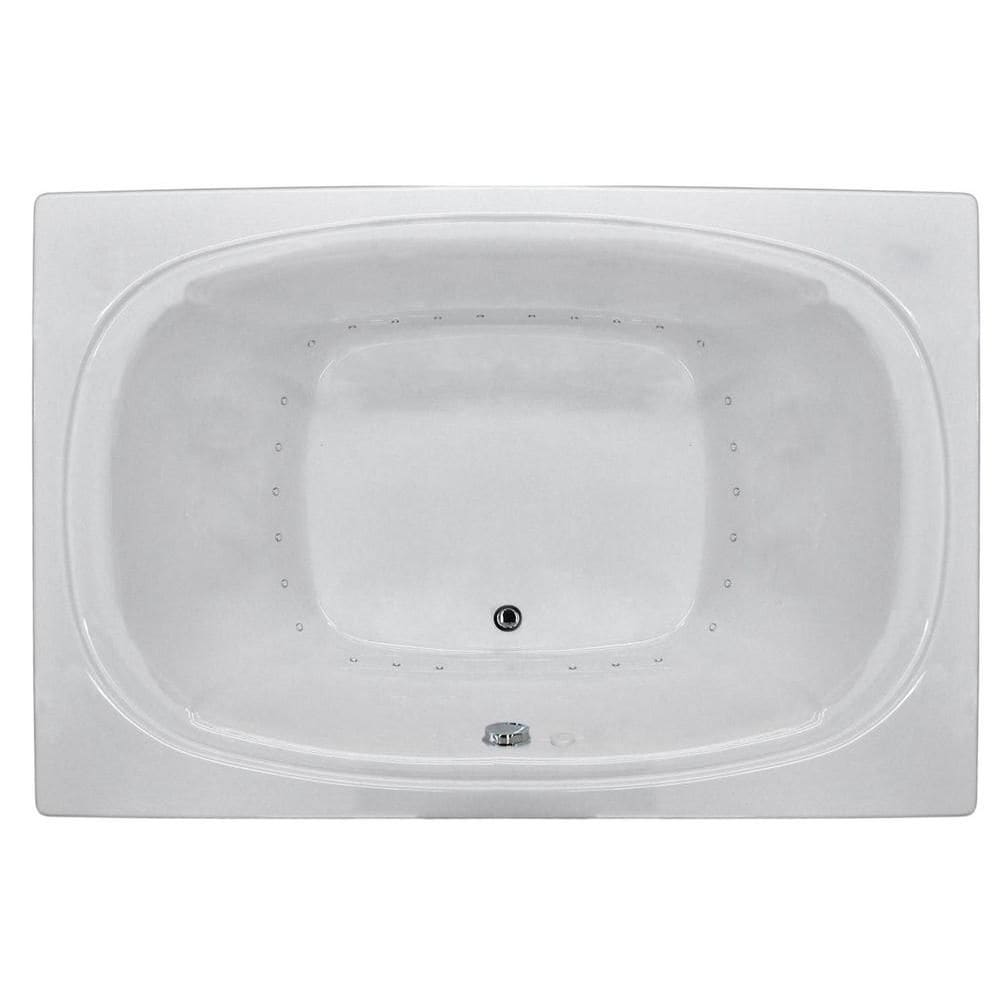 Baignoire à air ovale en acrylique de 6,6 pi avec drain à gauche Peridot en blanc