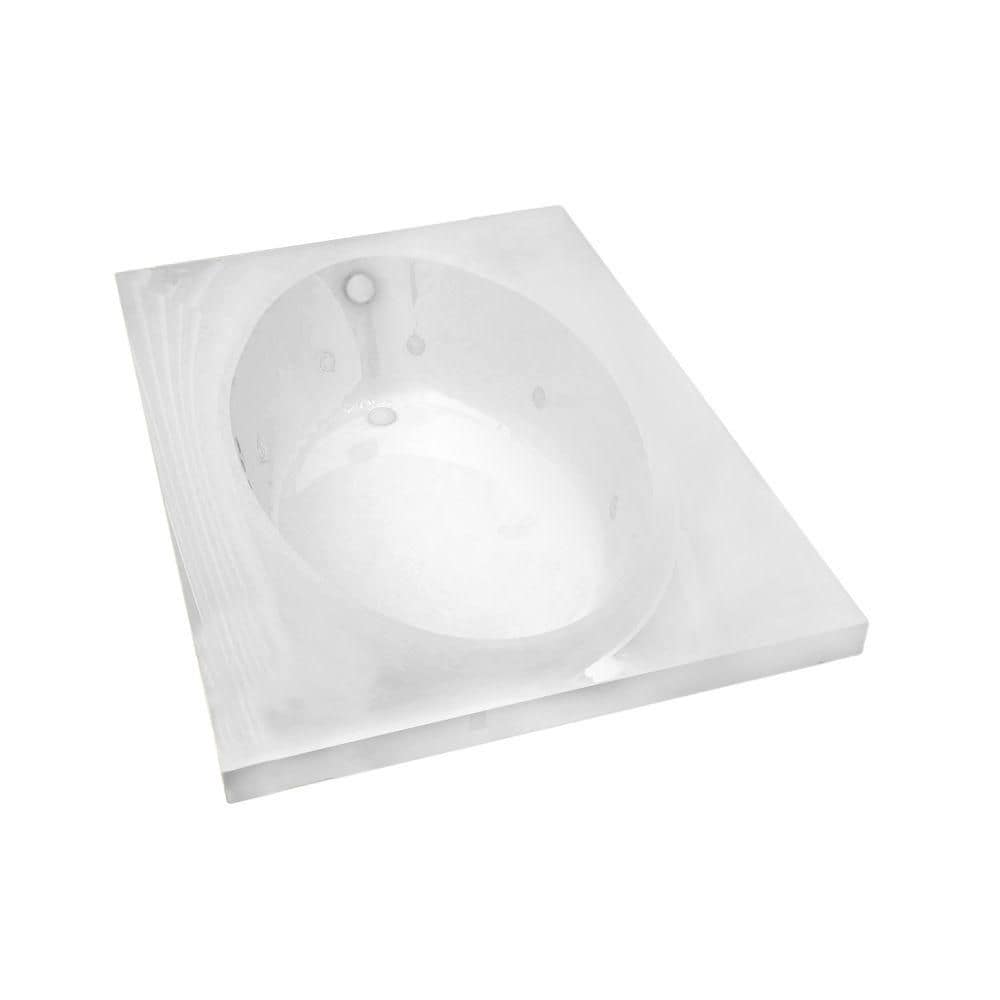 Imperial 6 ft. Acrylic Drop-in Right Drain Rectangular Whirlpool Bathtub in White