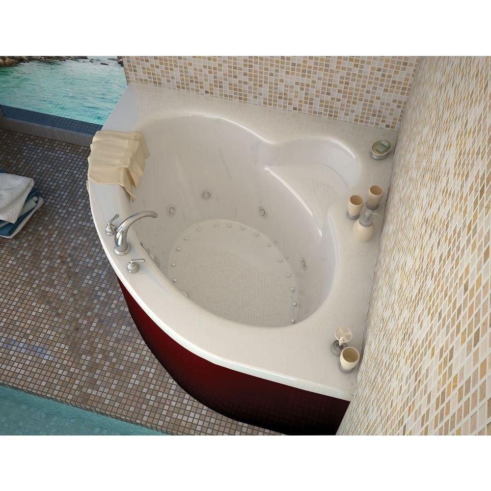 Jasper 5 Ft. Acrylic Drop-in Left Drain Corner Whirlpool and Air Bathtub in White