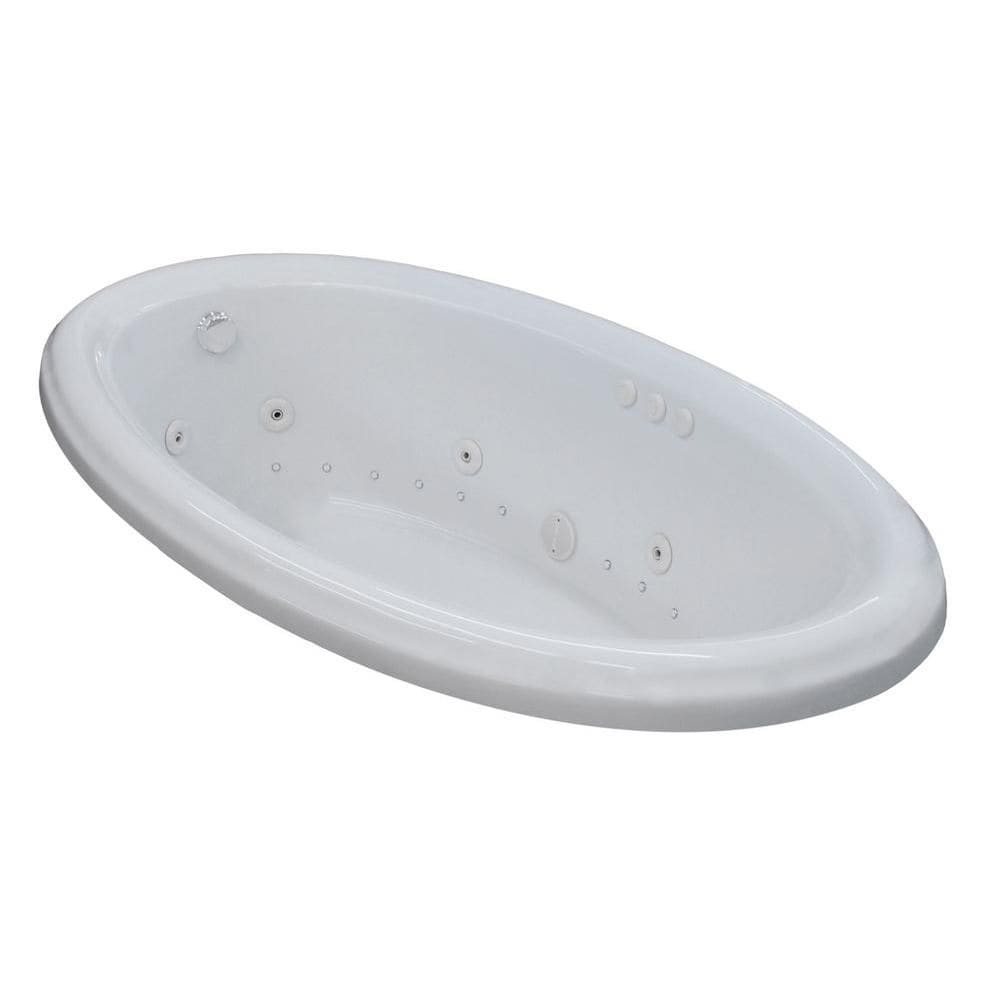 Topaz 6 ft. Acrylic Drop-in Right Drain Oval Whirlpool and Air Bathtub in White