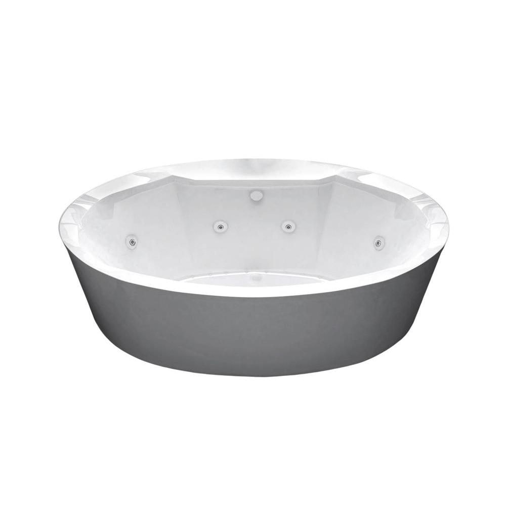 Sunstone 5.7 ft. Acrylic Flat-Bottom Whirlpool and Air Bath Tub in White