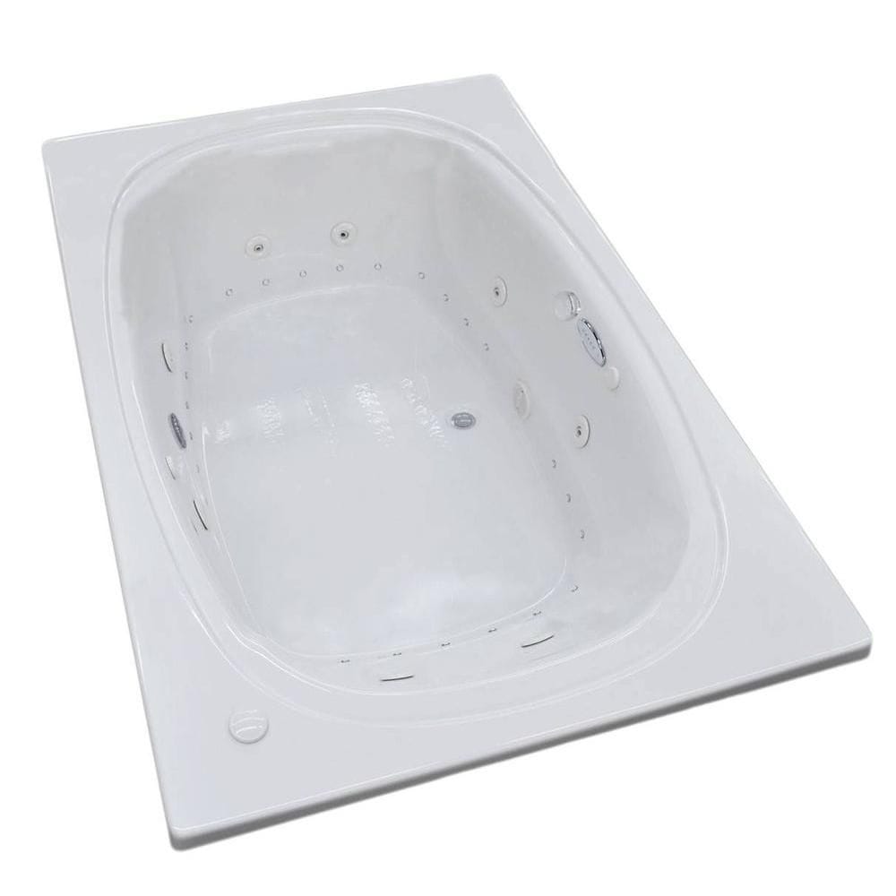 Peridot Diamond 6.6 Ft. Acrylic Drop-in Left Drain Oval Whirlpool and Air Bathtub in White