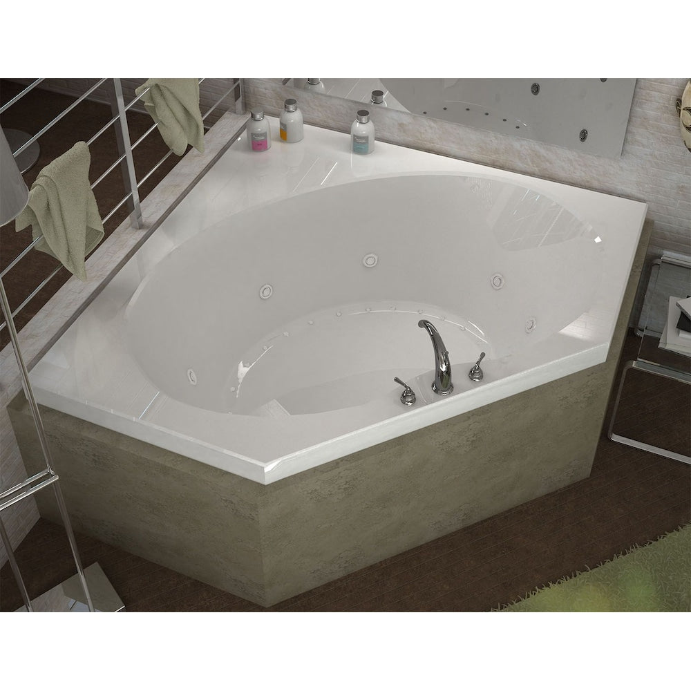 Quartz Diamond 5 Ft. Acrylic Drop-in Right Drain Corner Whirlpool and Air Bathtub in White