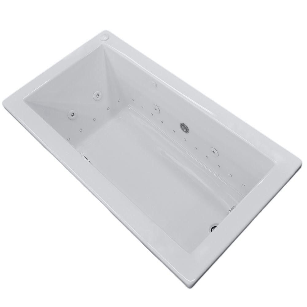 Sapphire Diamond 5.6 ft. Acrylic Drop-in Left Drain Rectangular Whirlpool and Air Bathtub in White