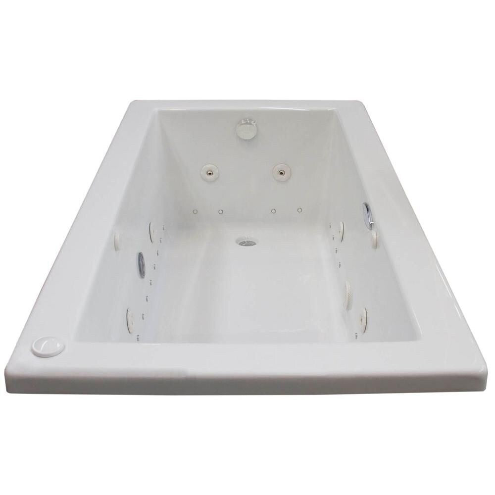 Sapphire Diamond 5.6 ft. Acrylic Drop-in Left Drain Rectangular Whirlpool and Air Bathtub in White