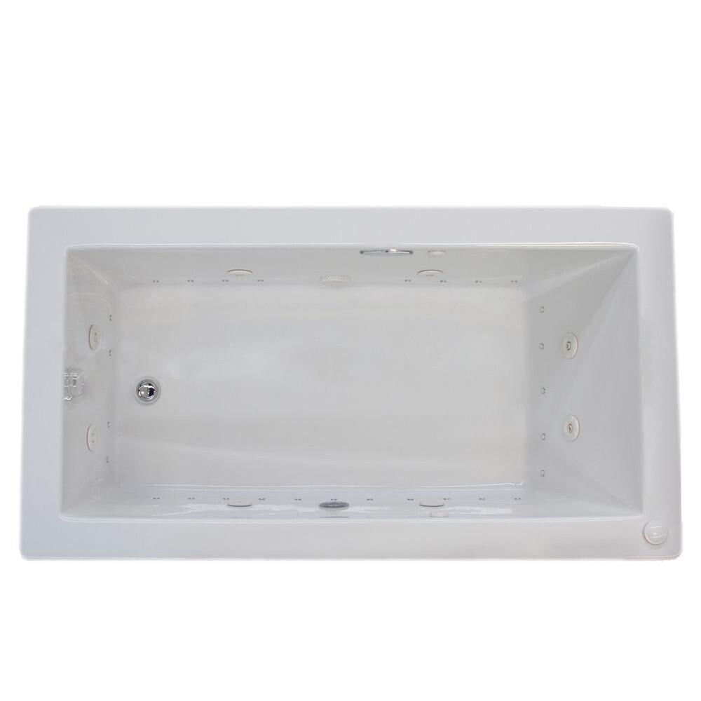Sapphire Diamond 5.6 ft. Acrylic Drop-in Left Drain Rectangular Whirlpool and Air Bathtub in White