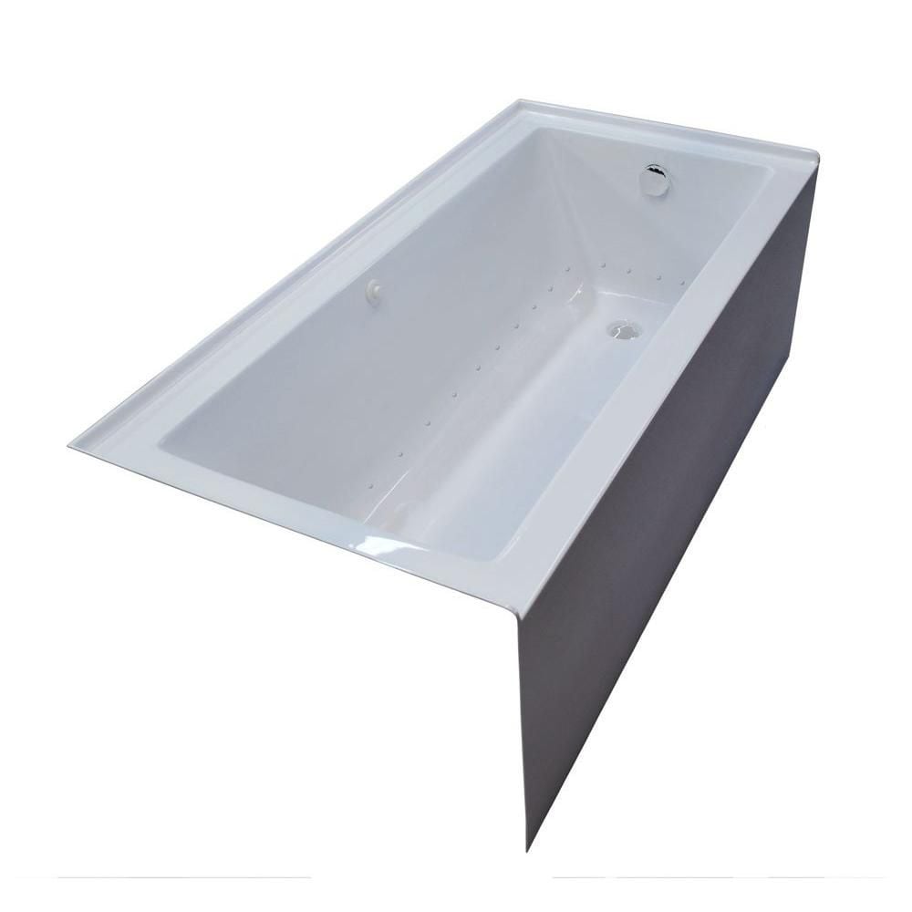 Baignoire de massage à air Amber de 5 pieds avec jupe avant et drain à droite