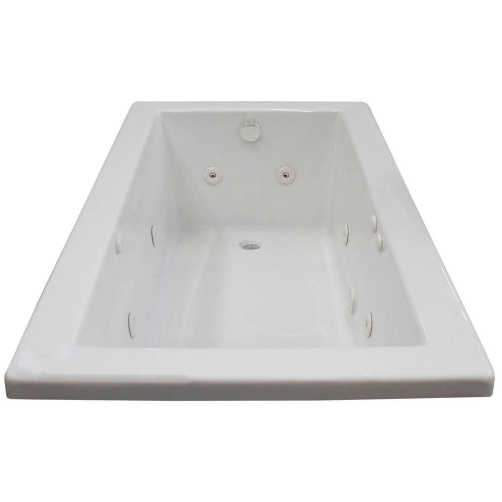 5 ft. Acrylic Drop-in Left Drain Rectangular Whirlpool Bathtub in White