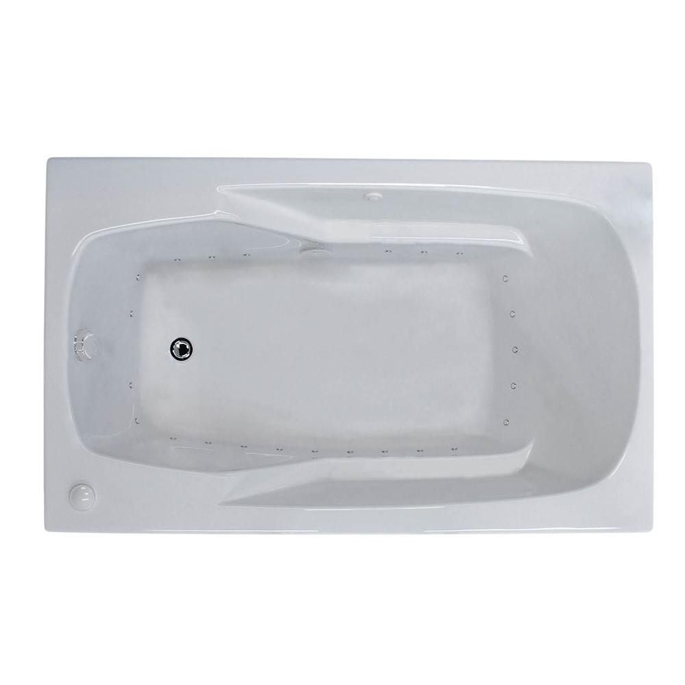 Baignoire à air Coral de 5 pi avec drain à droite en blanc