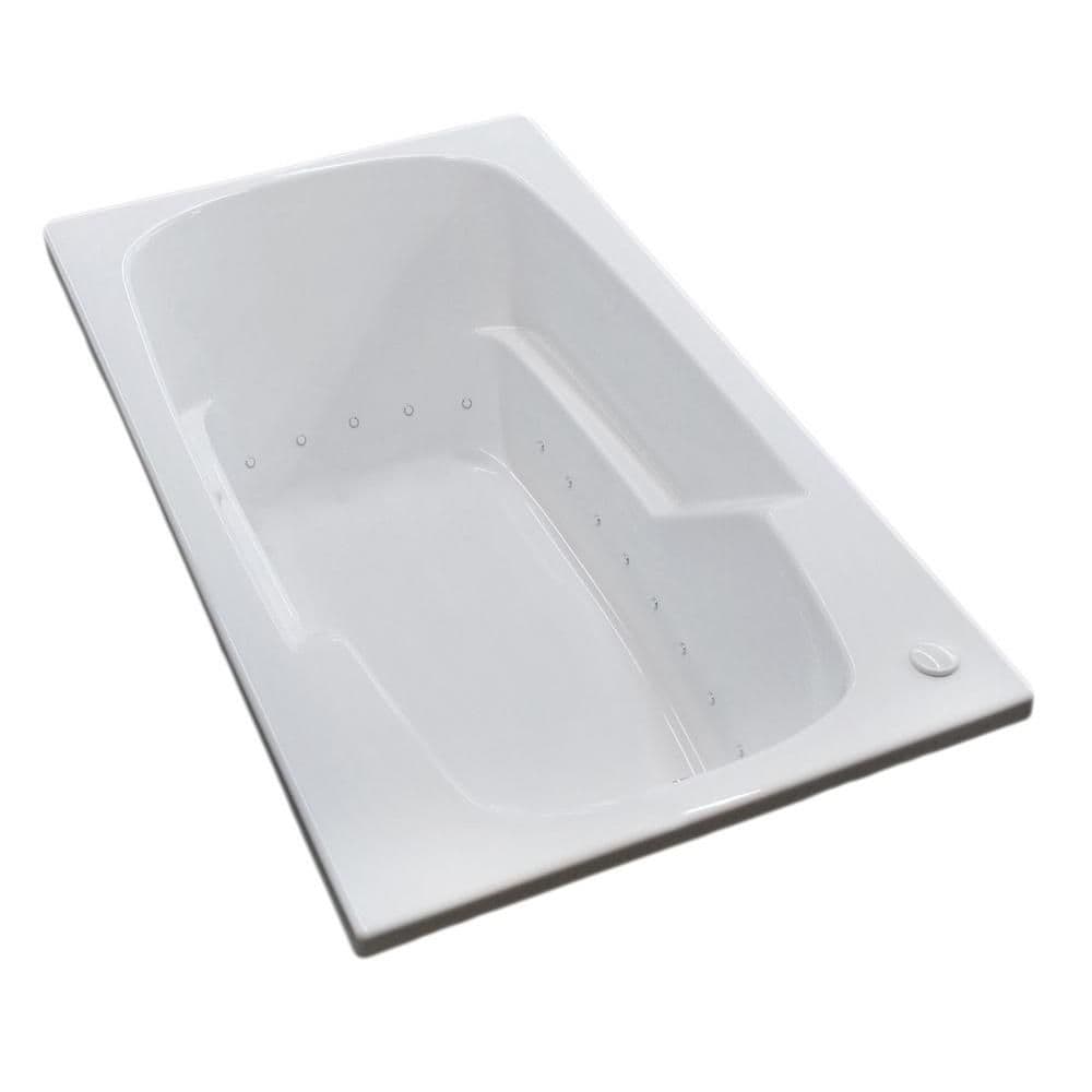 Coral 5 ft. Acrylic Drop-in Left Drain Rectangular Air Bathtub in White