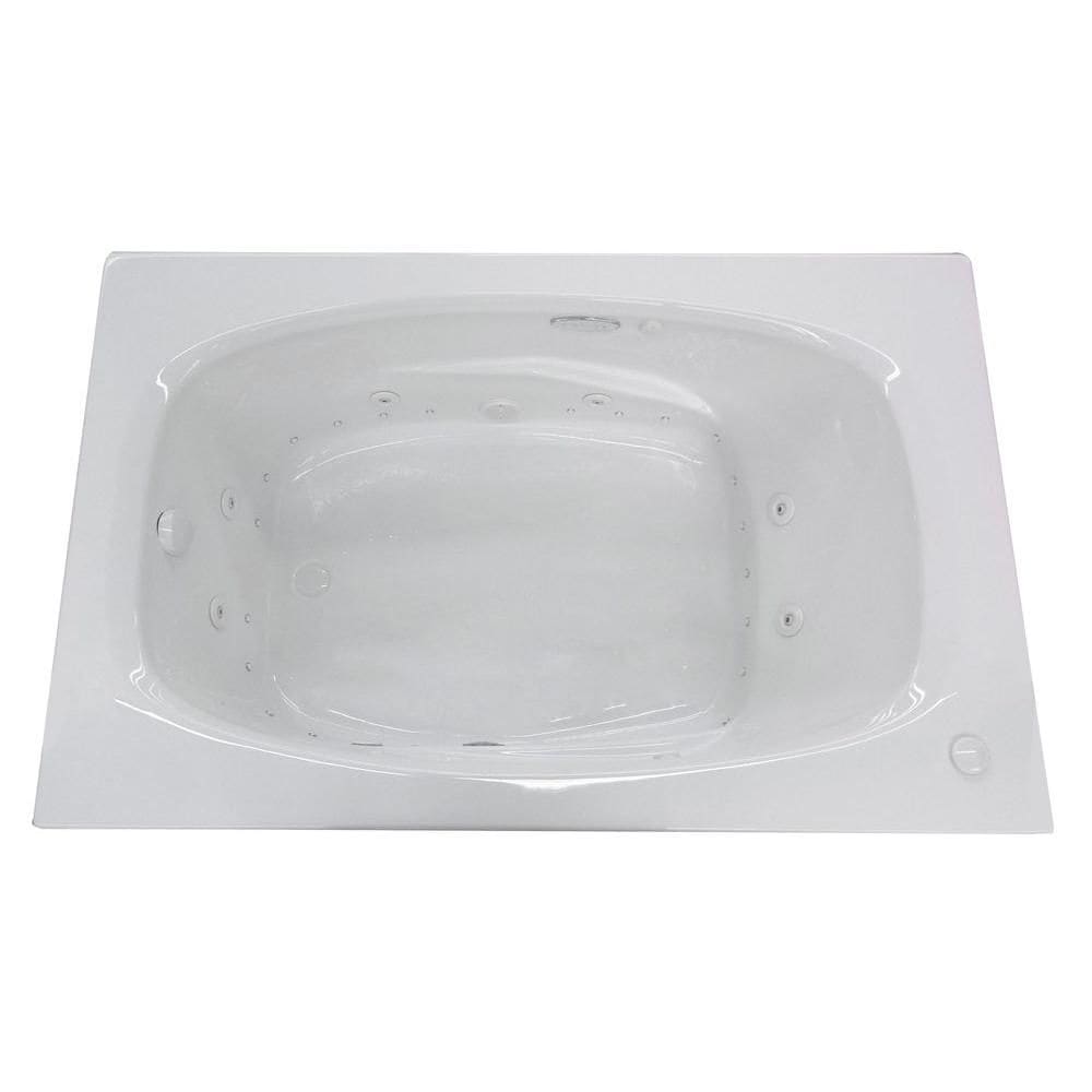 Tiger's Eye 5 ft. 6-inches Acrylic Drop-In Right Drain Rectangular Whirlpool Bathtub Aromatherapy Chromatherapy  in White