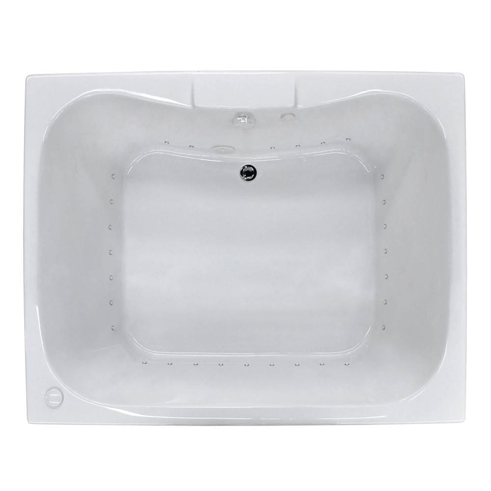 Baignoire à air rectangulaire en acrylique Rhode de 5 pi avec drain à droite, en blanc