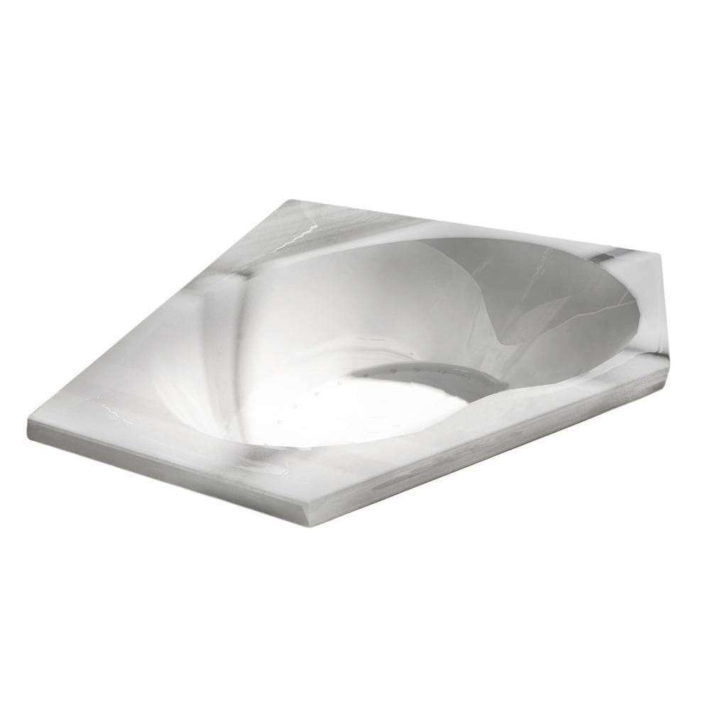 Quartz 5 Ft. Acrylic Drop-in Left Drain Corner Air Bathtub in White