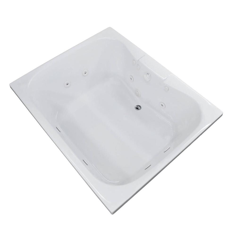 Rhode 5 ft. Acrylic Drop-in Right Drain Rectangular Whirlpool Bathtub in White