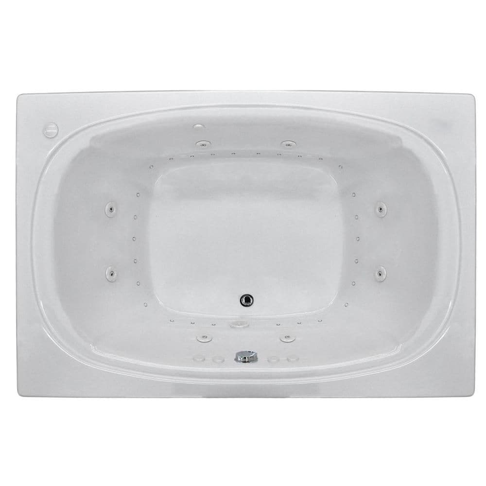 Peridot 6.6 Ft. Acrylic Drop-in Right Drain Oval Whirlpool and Air Bathtub in White