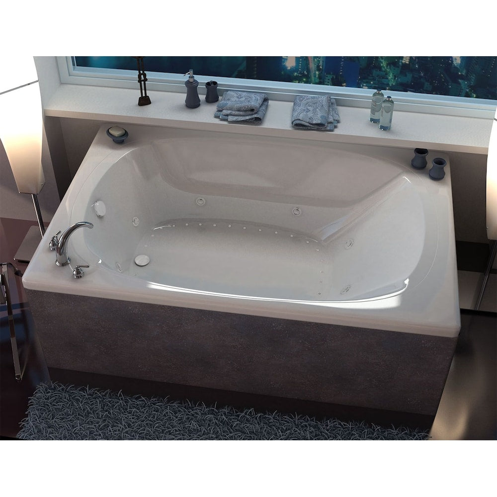 Peridot 6.6 Ft. Acrylic Drop-in Right Drain Oval Whirlpool and Air Bathtub in White
