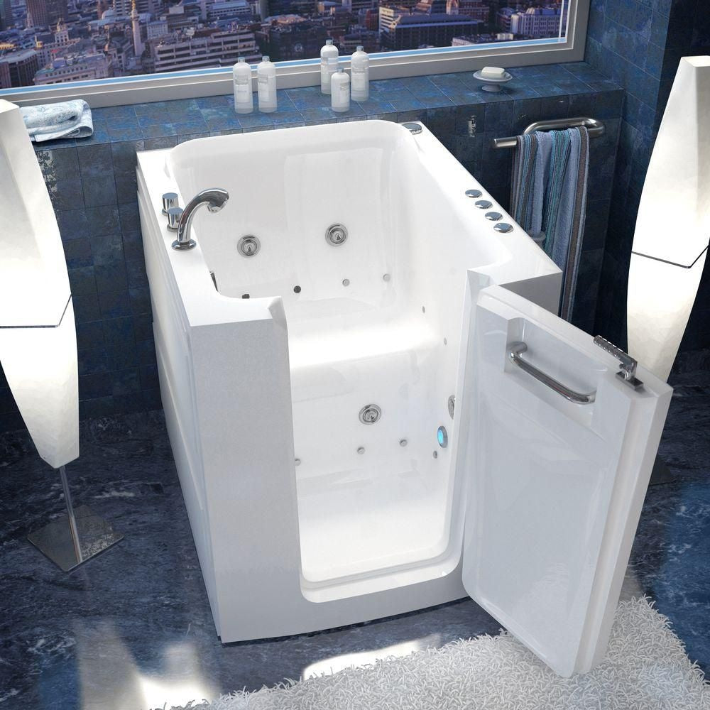 3 ft. 2-inch. Right Drain Walk-In Whirlpool and Air Bathtub in White