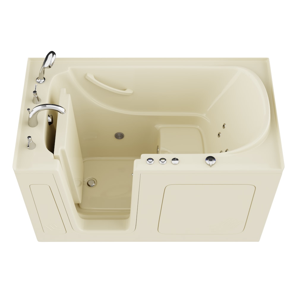 Baignoire balnéo à accès direct de 5 pi avec drain à gauche en biscuit
