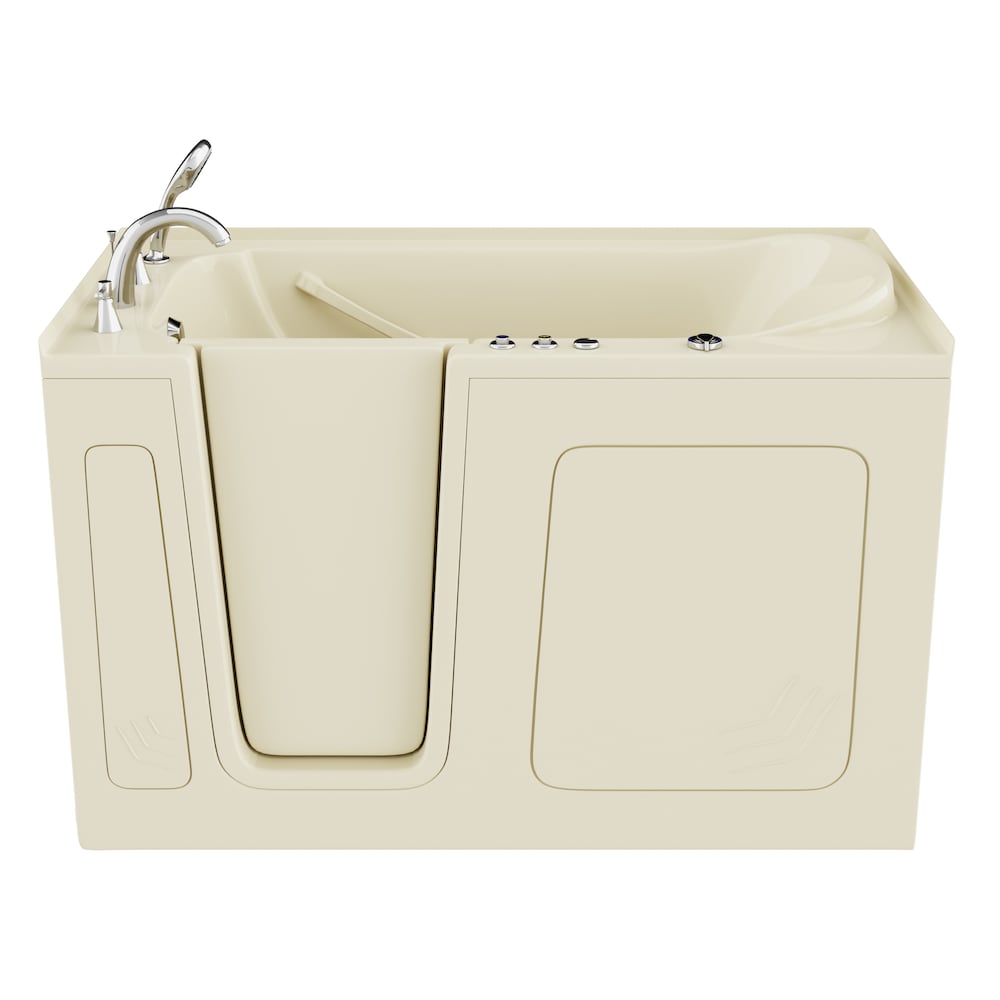 Baignoire balnéo à accès direct de 5 pi avec drain à gauche en biscuit