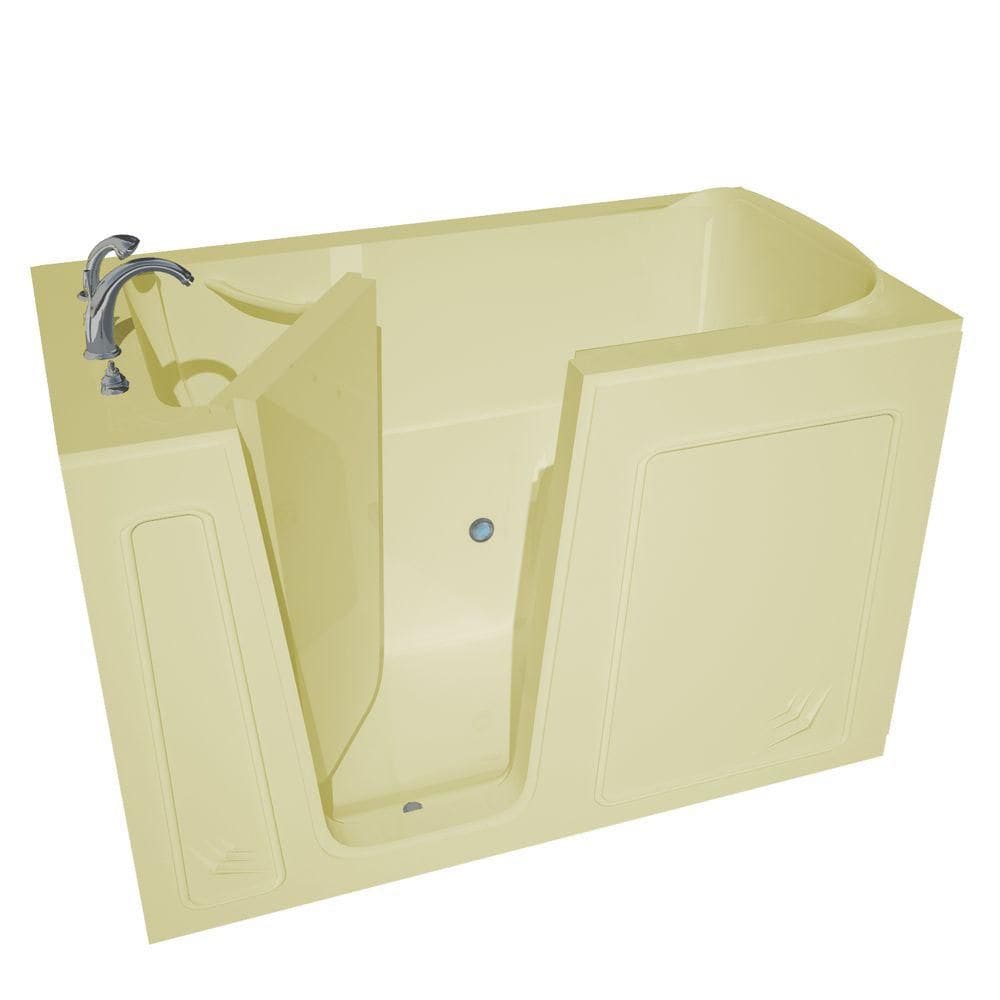 Baignoire à accès direct avec drain à gauche de 5 pi en biscuit