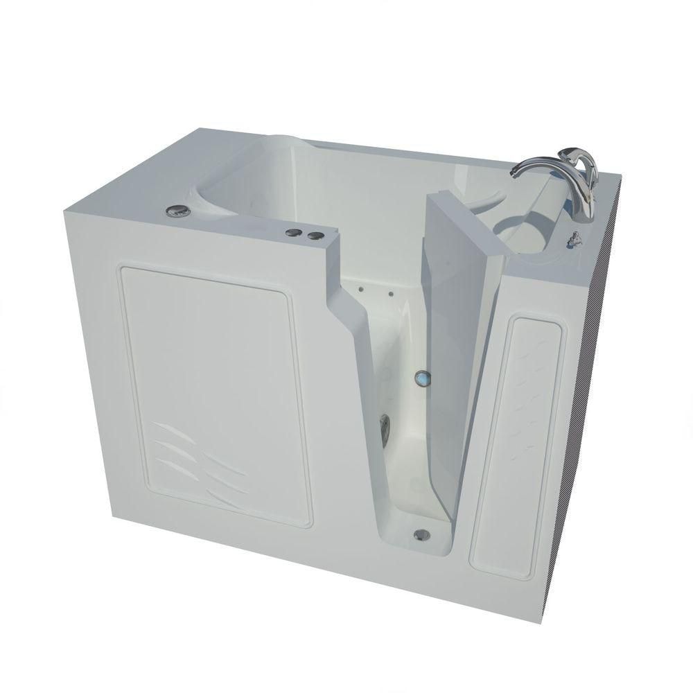 4 ft. 4-inch Right Drain Walk-In Air Bathtub in White