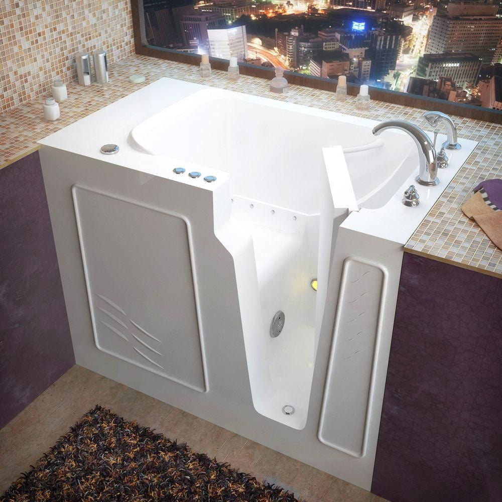 4 ft. 4-inch Right Drain Walk-In Air Bathtub in White