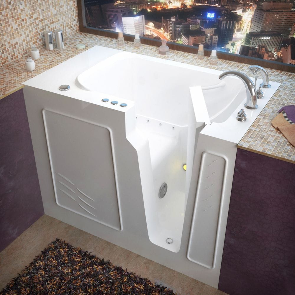 4 ft. 4-inch Right Drain Walk-In Air Bathtub in White