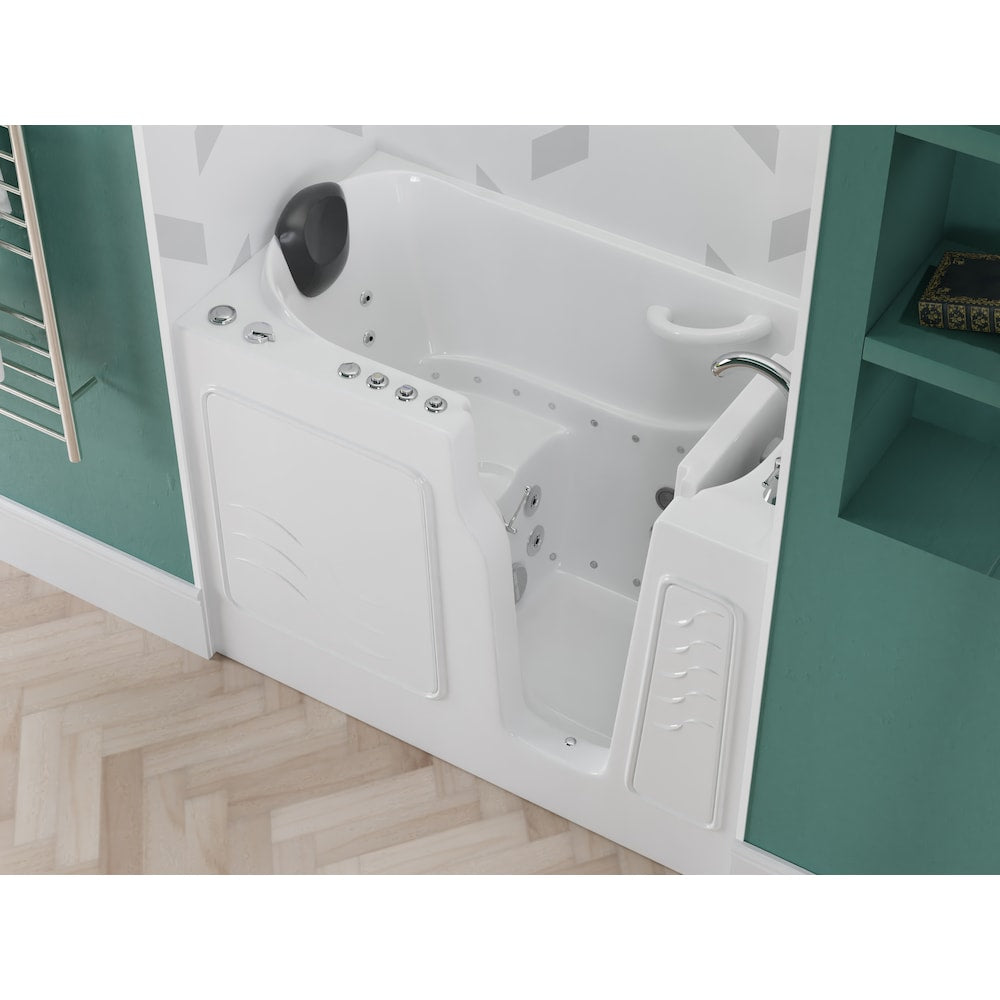 4 ft. 4-inch Right Drain Walk-In Whirlpool and Air Bathtub in White