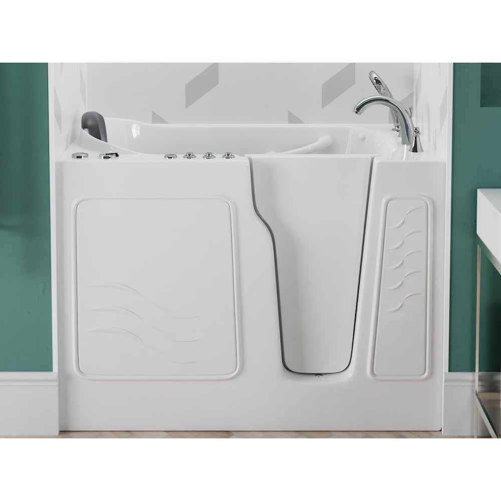 4 ft. 4-inch Right Drain Walk-In Whirlpool and Air Bathtub in White