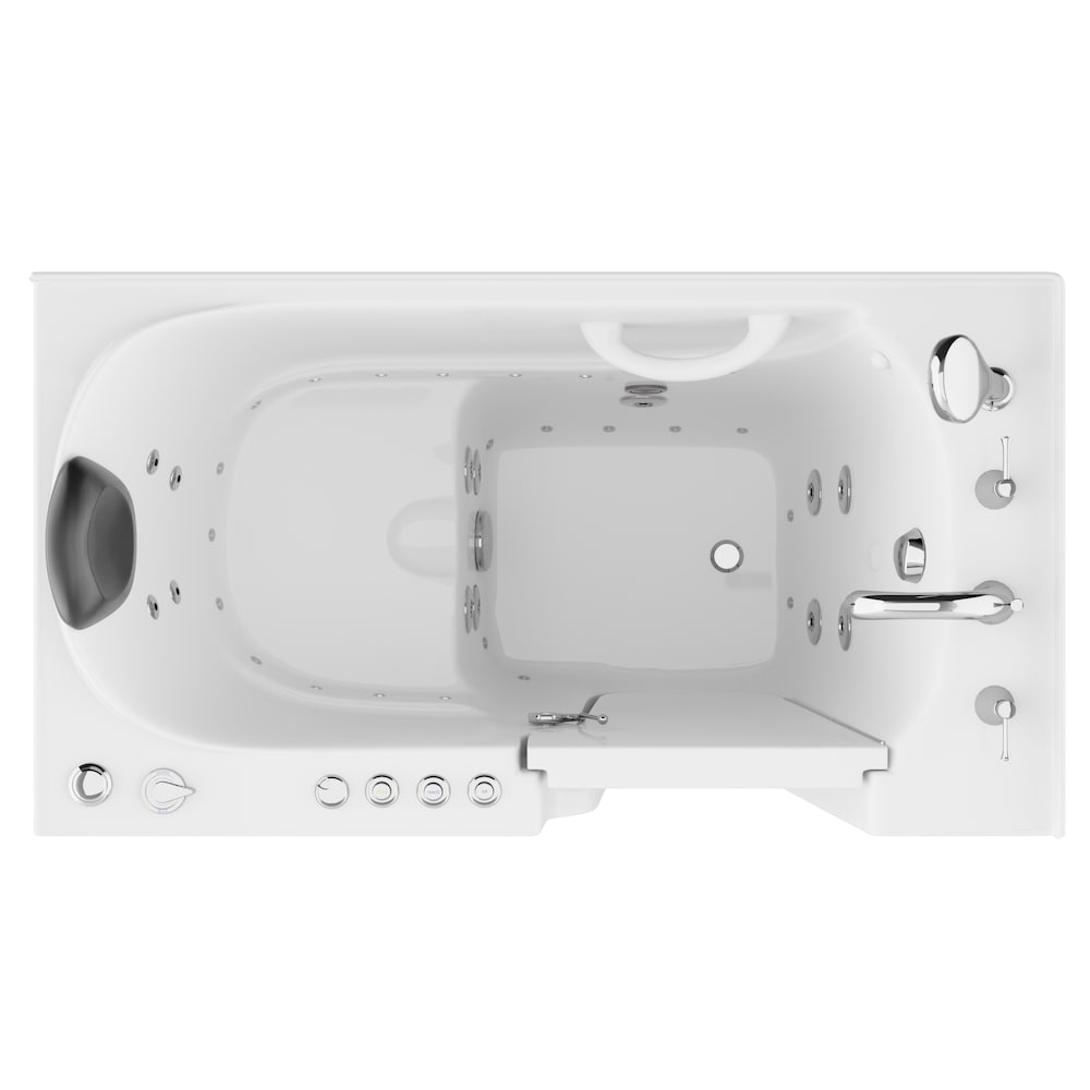 4 ft. 4-inch Right Drain Walk-In Whirlpool and Air Bathtub in White