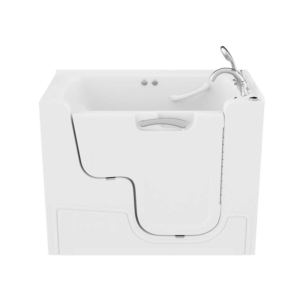 Baignoire balnéo accessible aux fauteuils roulants avec drain à droite de 4,5 pi en blanc
