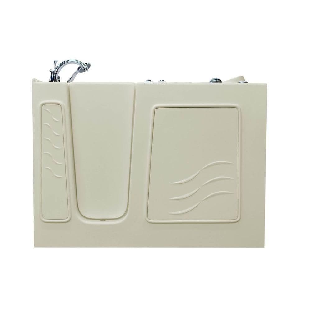 Baignoire à air de plain-pied de 4 pi 5 po avec drain à gauche en biscuit avec aromathérapie