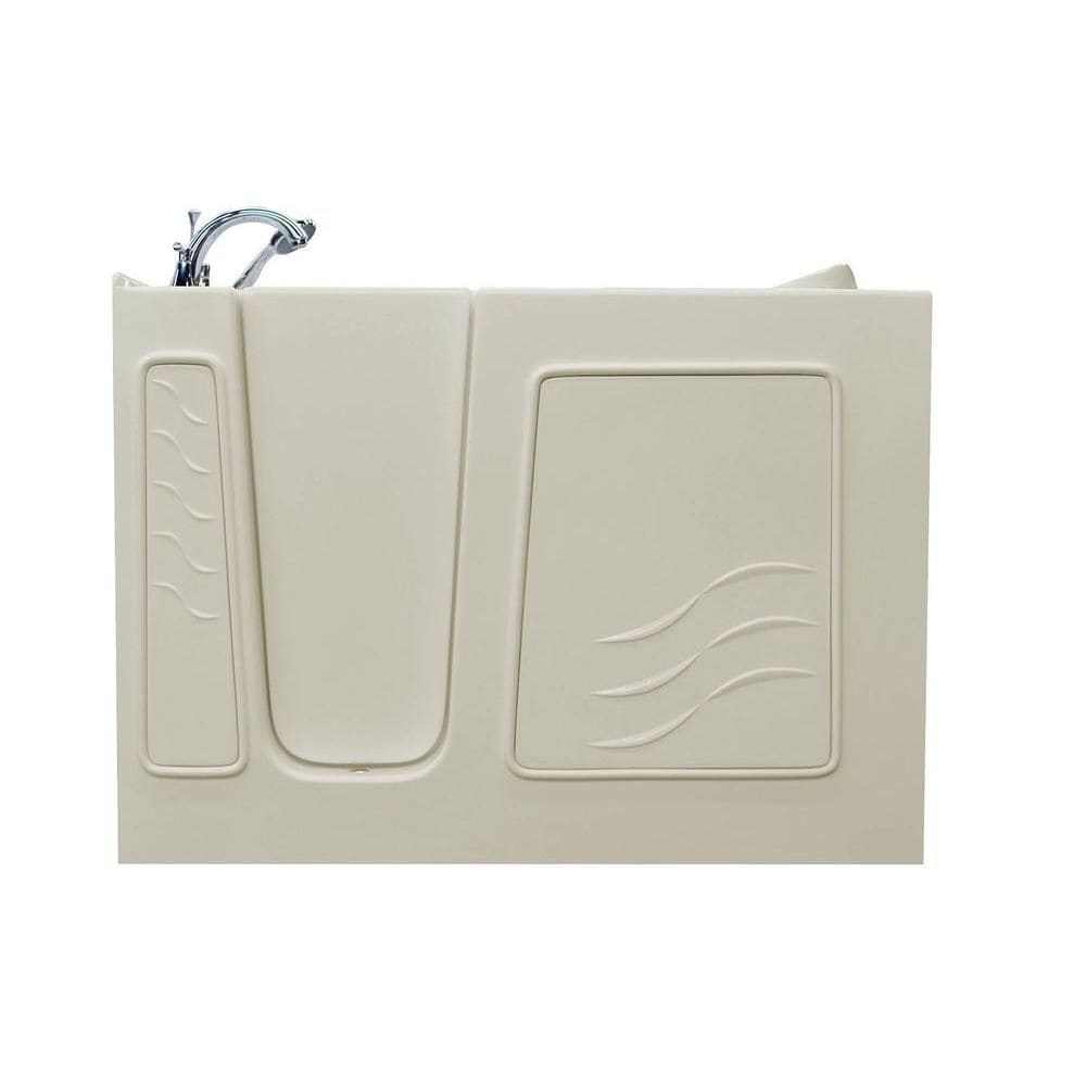 Baignoire rectangulaire de plain-pied de 4 pi 5 po avec drain à gauche en biscuit