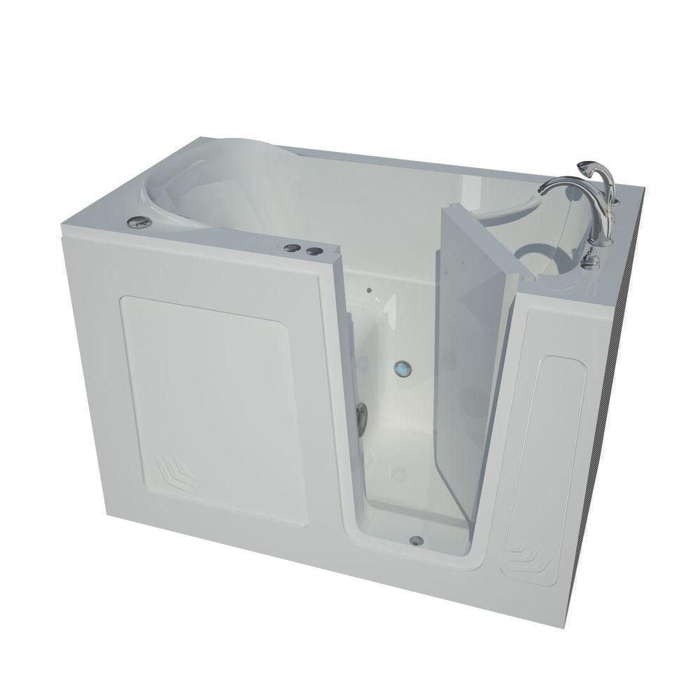 4 ft. 6-inch Right Drain Walk-In Air Bathtub in White