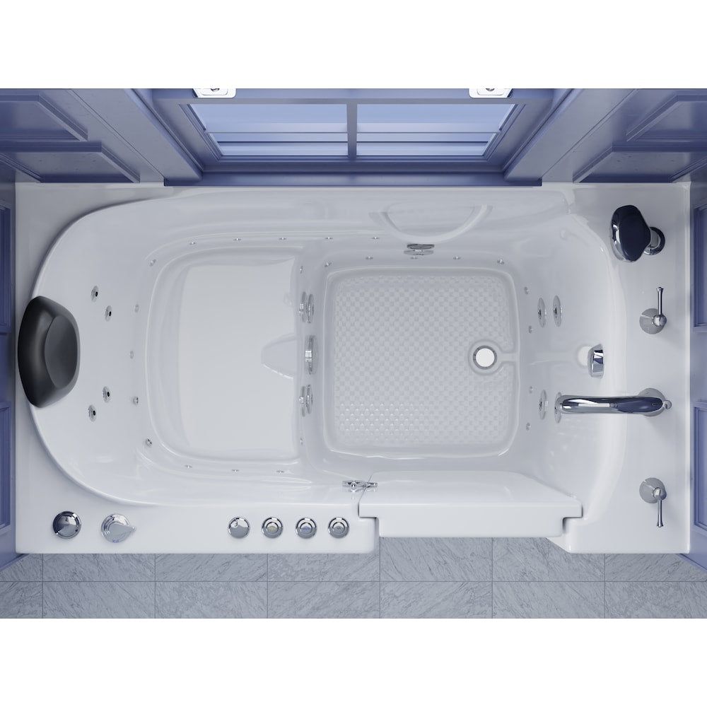 4.5 ft. Right Drain Walk-In Whirlpool and Whirlpool Air Bath Tub in White