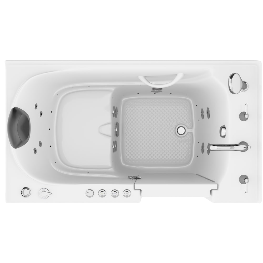 4.5 ft. Right Drain Walk-In Whirlpool and Whirlpool Air Bath Tub in White