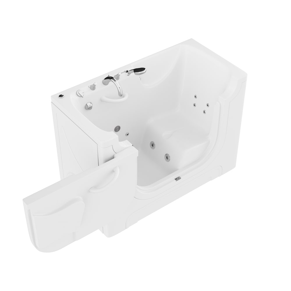 5 Ft. Wheelchair Accessible Left Drain Walk-In Whirlpool Bathtub in White