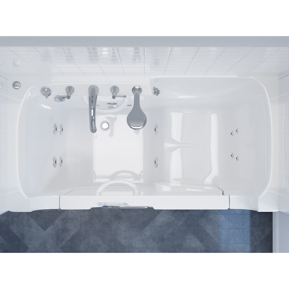 5 Ft. Wheelchair Accessible Left Drain Walk-In Whirlpool Bathtub in White