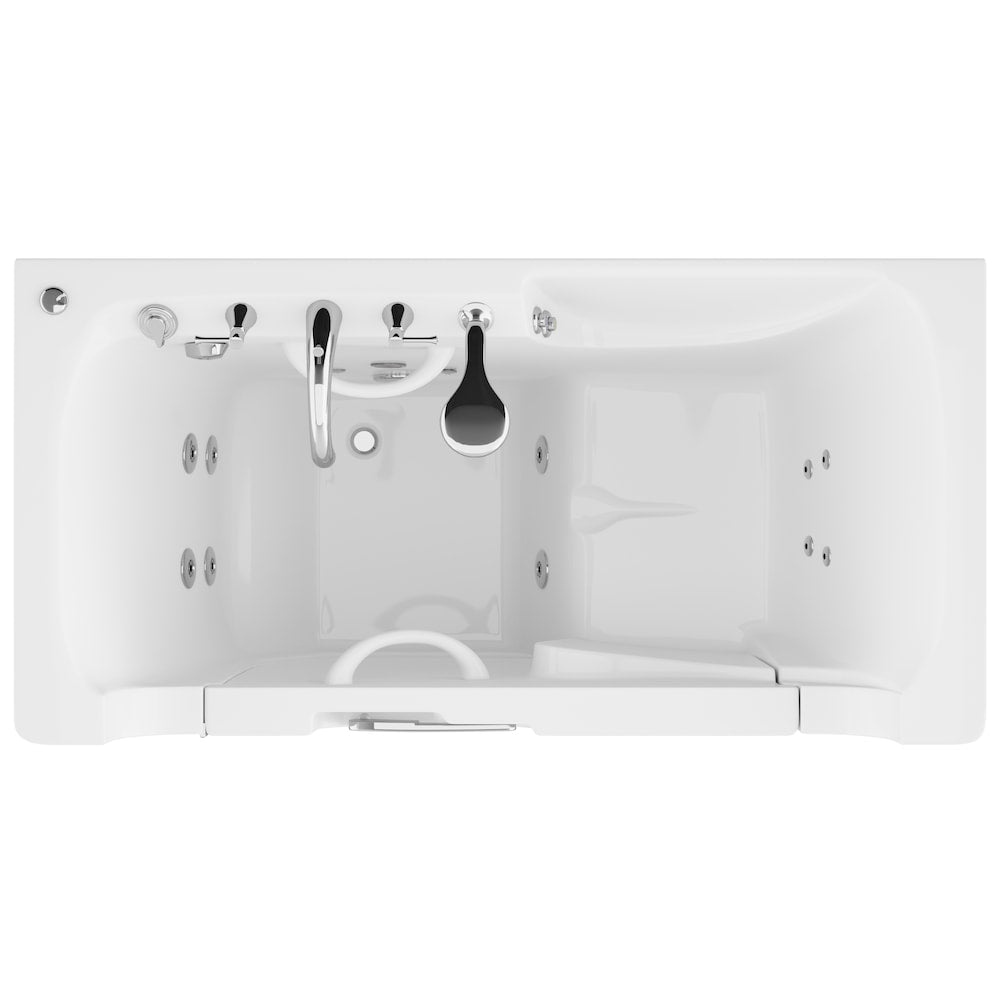 5 Ft. Wheelchair Accessible Left Drain Walk-In Whirlpool Bathtub in White