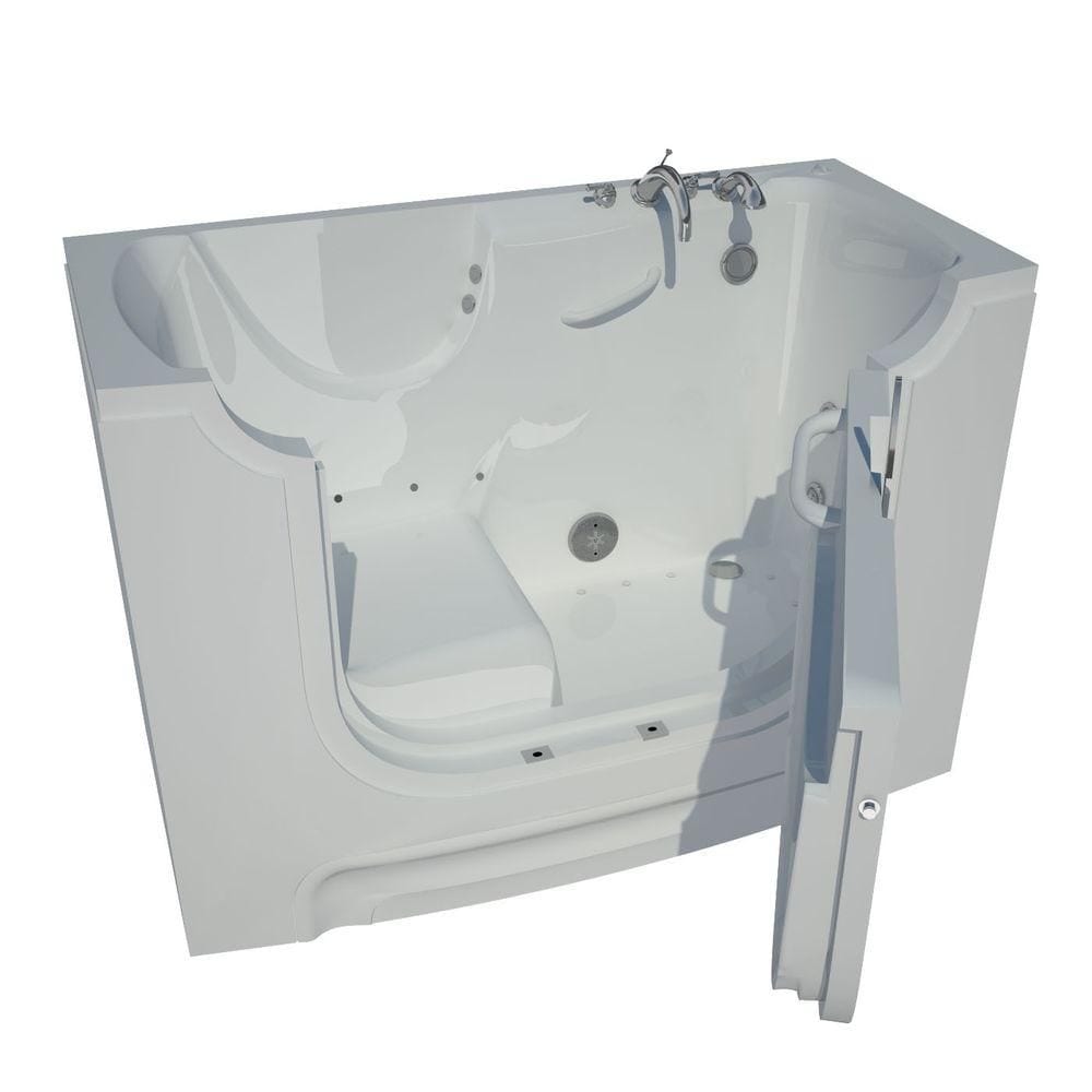 5 Ft. Wheelchair Accessible Right Drain Walk-In Air Bathtub in White